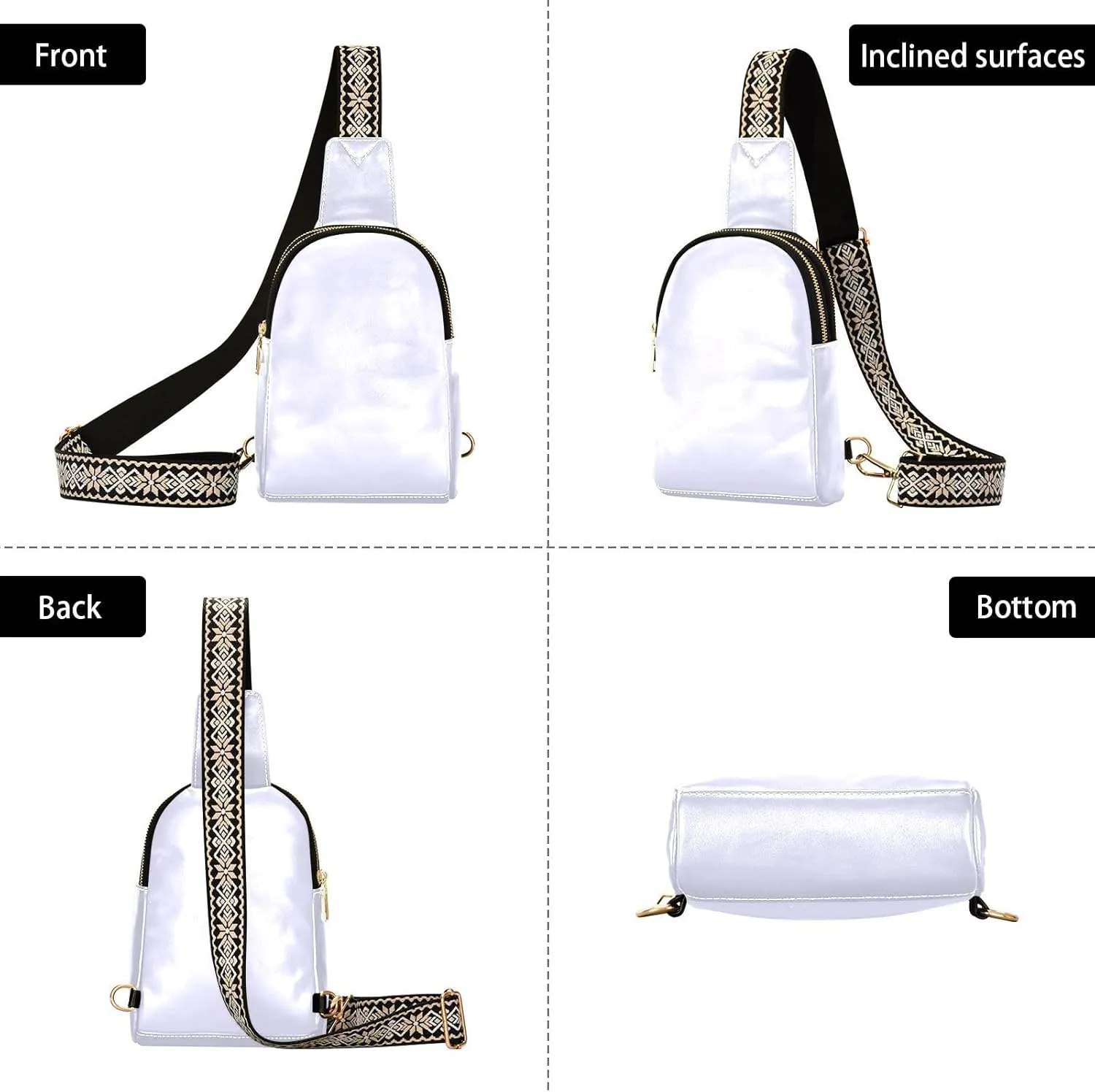 Lavender Sling Bag for Women Men Fanny Packs Small Crossbody Bags for Women Leather Fashion Waist Packs Belt Bag Waterproof Chest Bag for Travel Hiking Running Sport