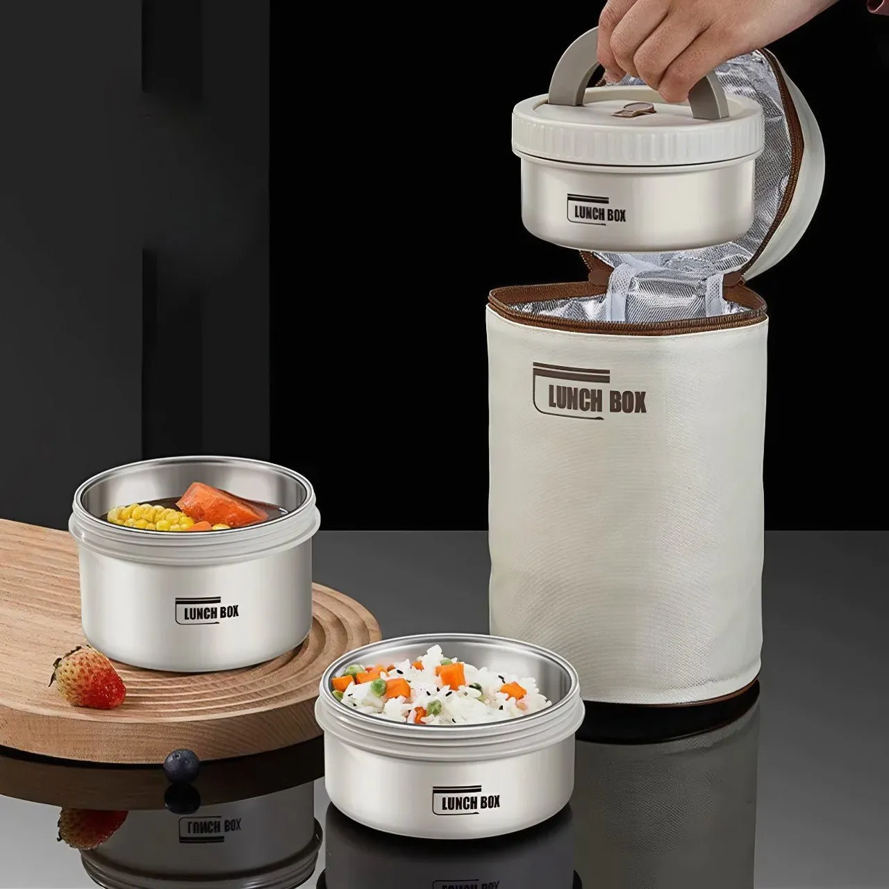 Leakproof 304 Stainless Steel Lunch Box Set | Insulated | Carrying Bag