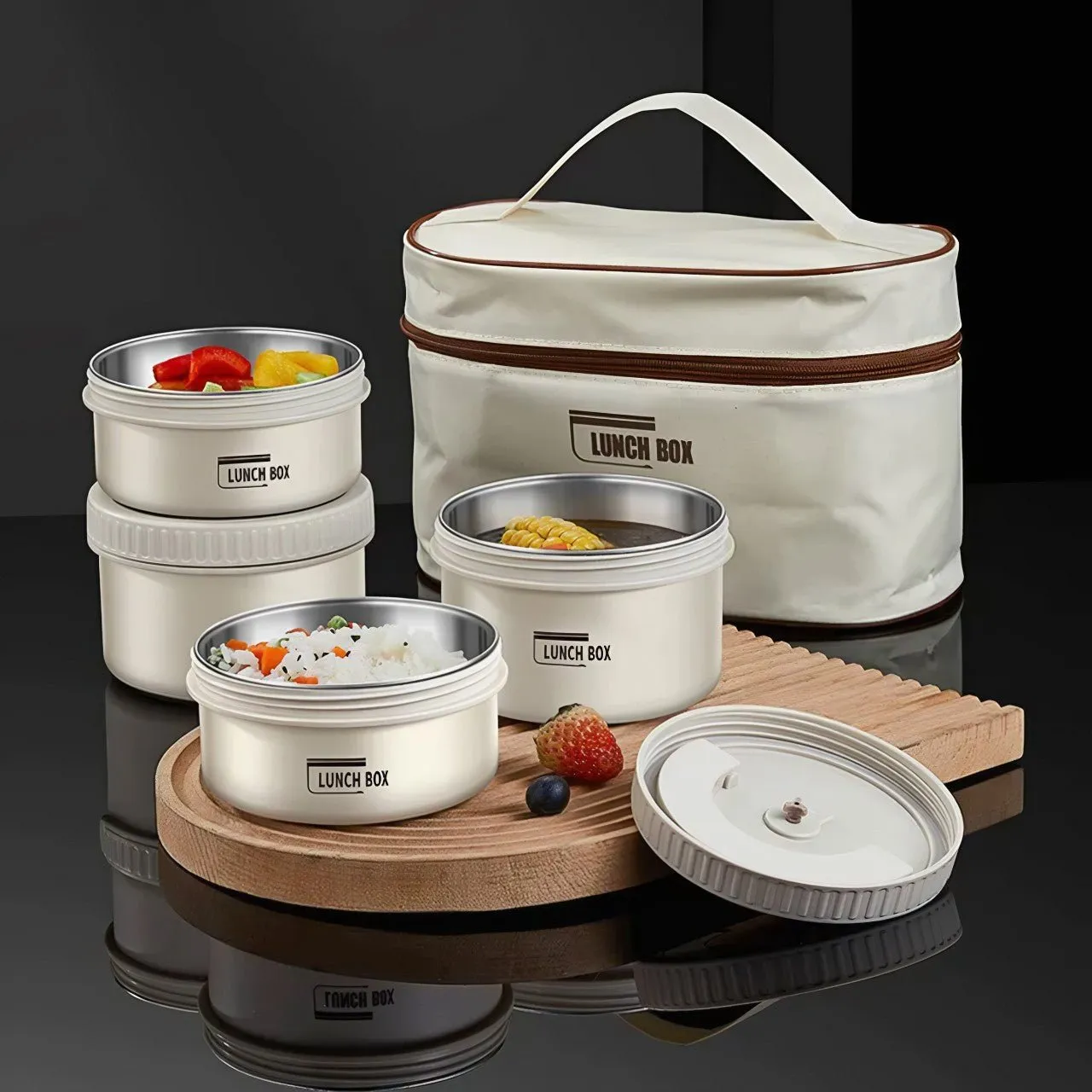 Leakproof 304 Stainless Steel Lunch Box Set | Insulated | Carrying Bag