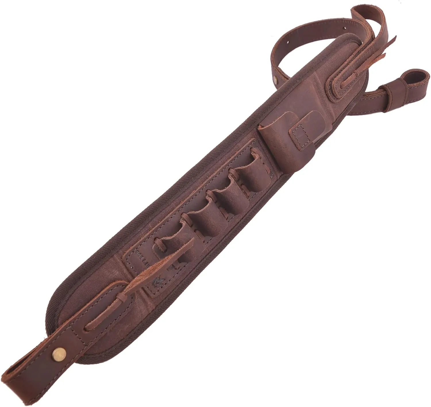 Leather Ammo Holder Rifle Sling Hunting Gun Strap for 30/30 .357 .45 .45-70 .22 12GA 20GA