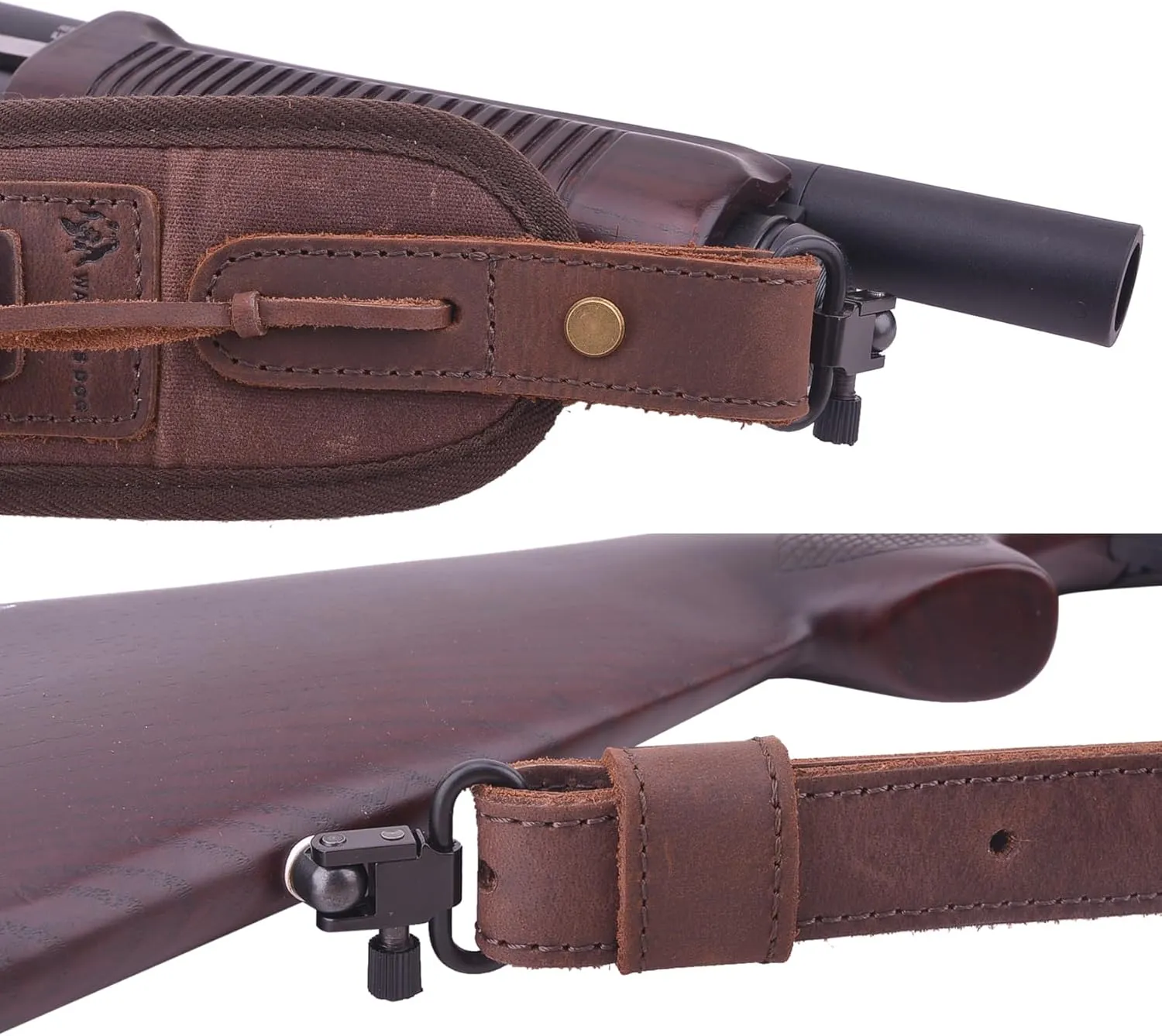 Leather Ammo Holder Rifle Sling Hunting Gun Strap for 30/30 .357 .45 .45-70 .22 12GA 20GA