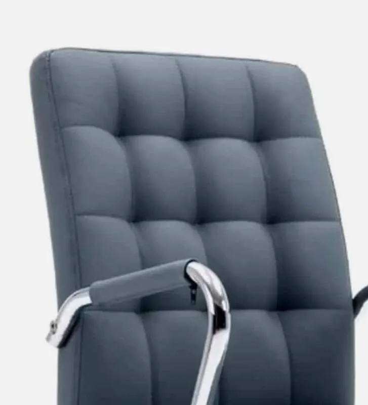 Leatherette Mid Back Executive Chair with Height Adjustable Chrome Base