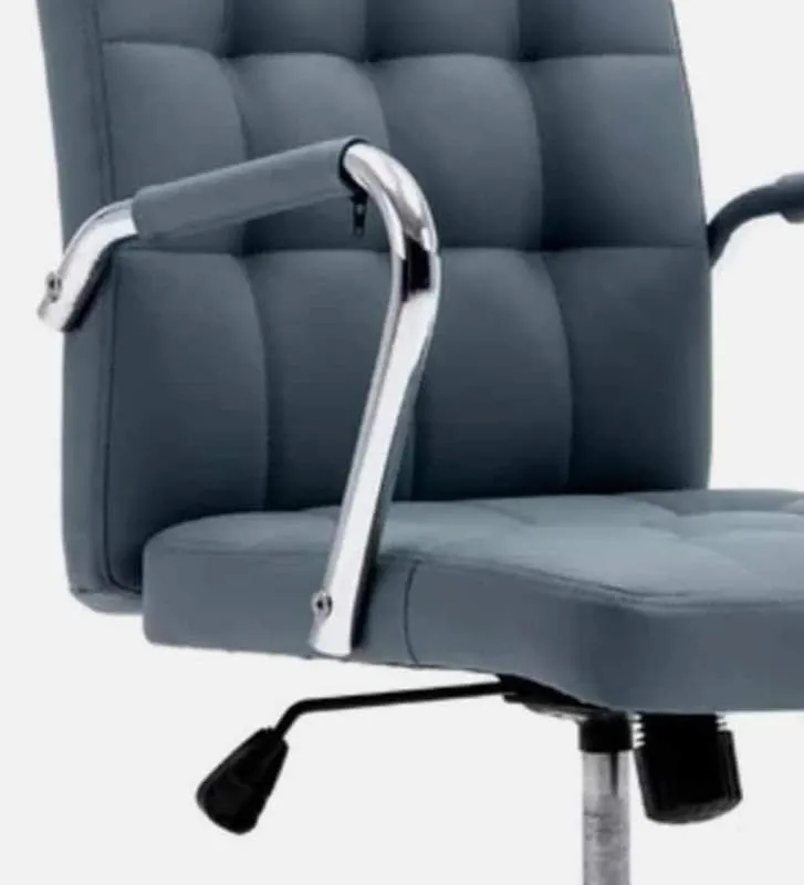 Leatherette Mid Back Executive Chair with Height Adjustable Chrome Base
