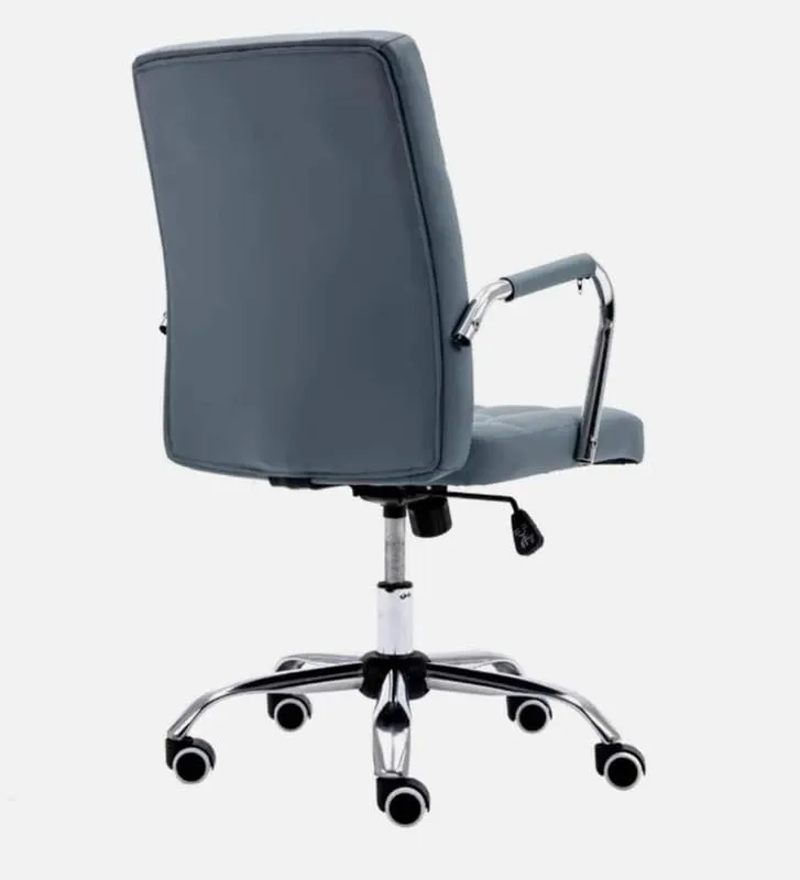 Leatherette Mid Back Executive Chair with Height Adjustable Chrome Base