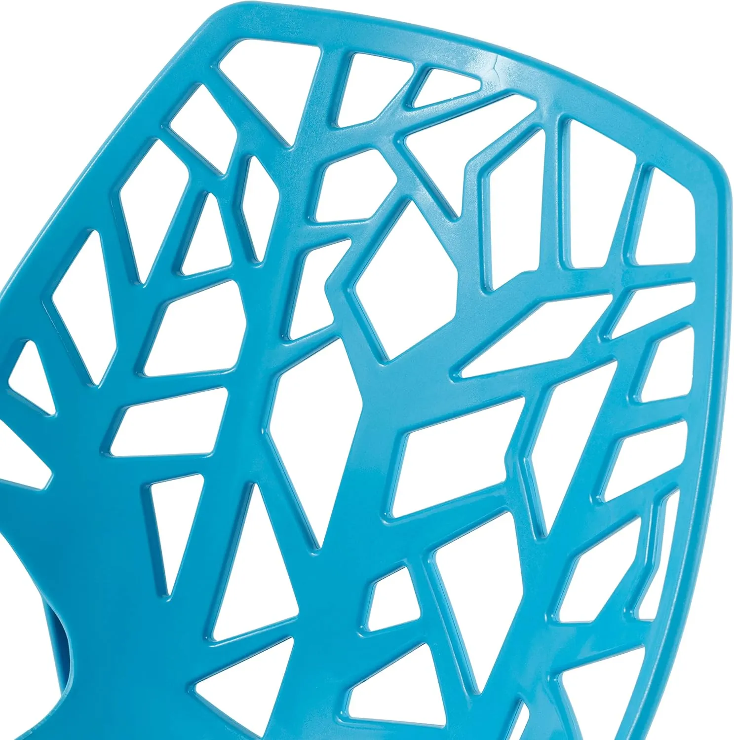 LeisureMod Cornelia Stackable Dining Chair - Modern Spring Cut-Out Tree Design Acrylic Armless Accent Side Chair for Kitchen, Living Room, and Dining Area