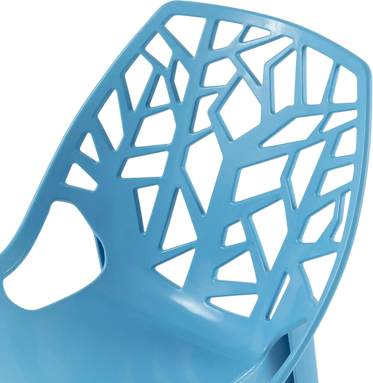 LeisureMod Cornelia Stackable Dining Chair - Modern Spring Cut-Out Tree Design Acrylic Armless Accent Side Chair for Kitchen, Living Room, and Dining Area