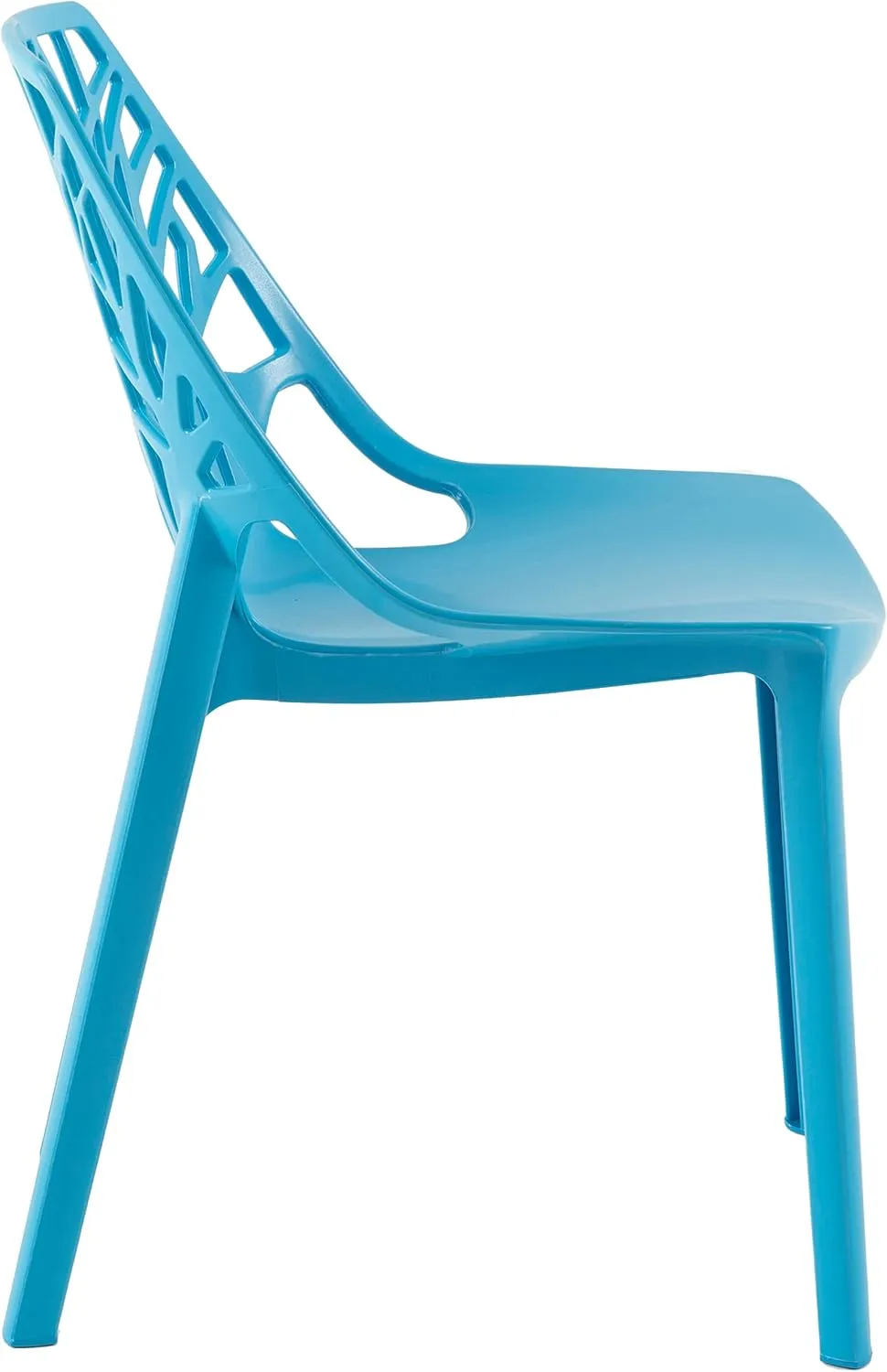 LeisureMod Cornelia Stackable Dining Chair - Modern Spring Cut-Out Tree Design Acrylic Armless Accent Side Chair for Kitchen, Living Room, and Dining Area