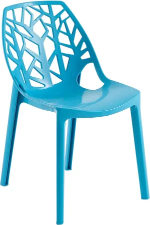 LeisureMod Cornelia Stackable Dining Chair - Modern Spring Cut-Out Tree Design Acrylic Armless Accent Side Chair for Kitchen, Living Room, and Dining Area