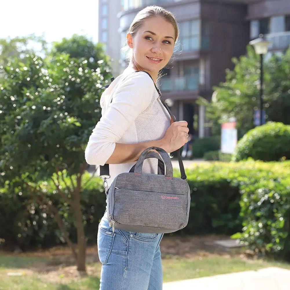 Lekebaby Breastmilk Cooler Bag with Ice Pack - Fits 4 Baby Bottles, Perfect for Nursing Moms and Daycare