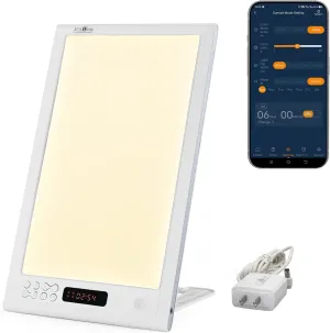 Light Therapy Sunrise Wake-up lamp APP Control Light Alarm Clock UV-Free 3 Color 12000lux Full Spectrum Sun lamp Restorative Strength, Focusing Attention