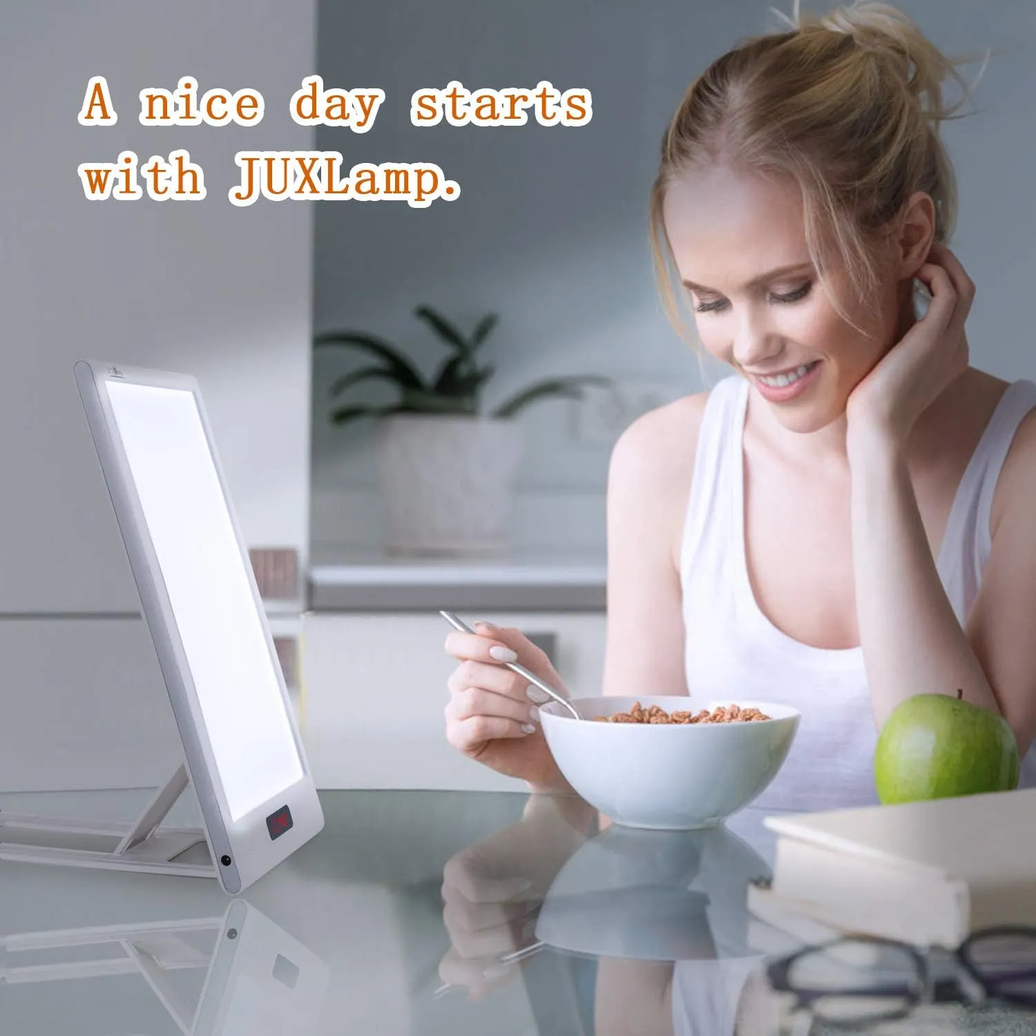 Light Therapy Sunrise Wake-up lamp APP Control Light Alarm Clock UV-Free 3 Color 12000lux Full Spectrum Sun lamp Restorative Strength, Focusing Attention