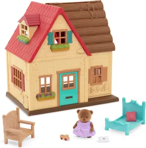 Li’l Woodzeez – Sunny Acres Country House – Dollhouse Playset with Furnitures & Accessories – 1 Doll Figure Included – Pretend Play for Ages 3 
