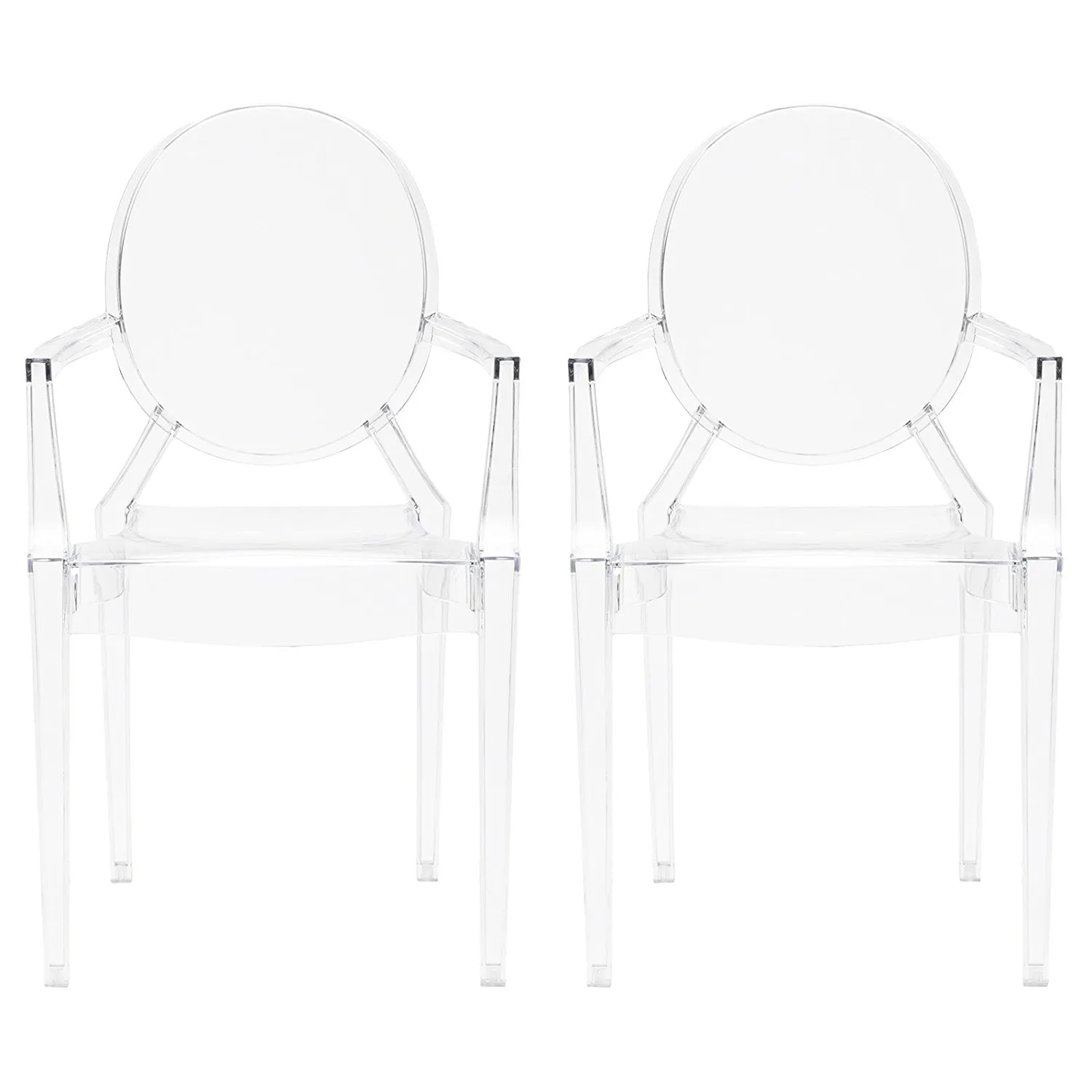 Louis Ghost Arm Chair - Pair - Choice of Color