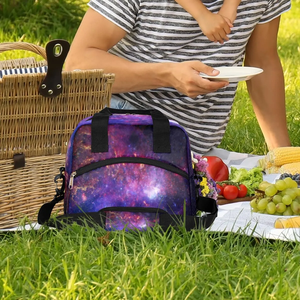 Lunch Bag for Women Men Interstellar Gases Reusable Durable Insulated Lunch Box for Work Office Picnic Beach Hiking Lunch Tote Bag with Adjustable Shoulder Strap
