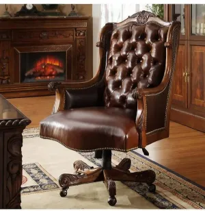 Luxury Design Boss and Director High-Back Leatherette Office Chair Swivel, Adjustable Height, Fixed Armrest, and for Wooden Base