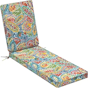 LVTXIII Outdoor Chaise Lounge Cushion, 72 x 21 x 3 Inch Patio Water-Repellent Lounge Chair Seat Cushions for Garden, Furniture, Home Decor, Paisley Multi