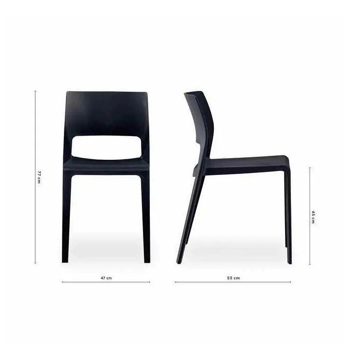 Lyric Outdoor Chair - Black (Stackable)