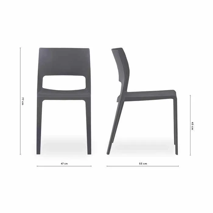 Lyric Outdoor Chair - Charcoal (Stackable)