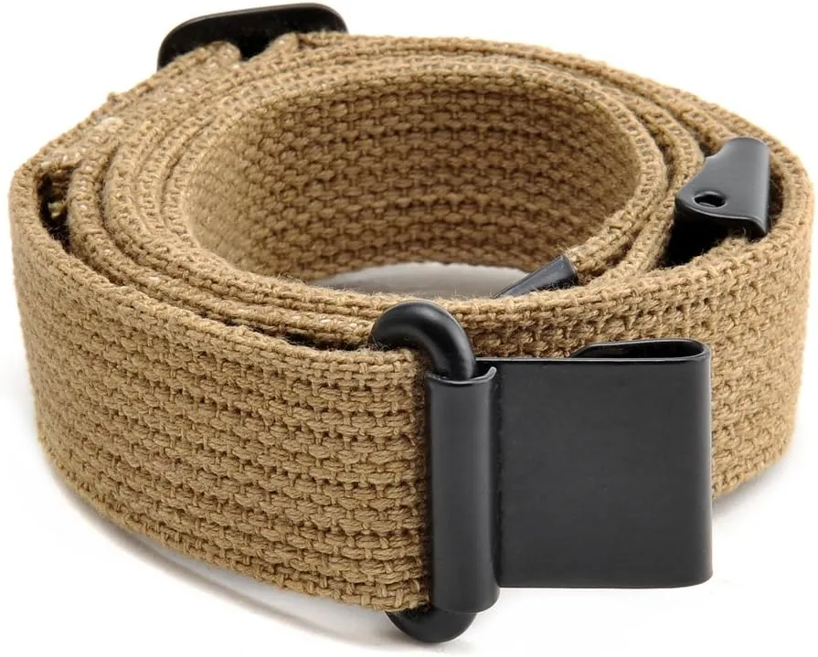 M1 Garand Canvas Rifle Sling with Correct WW2 Hardware Khaki Marked JT&L 1942