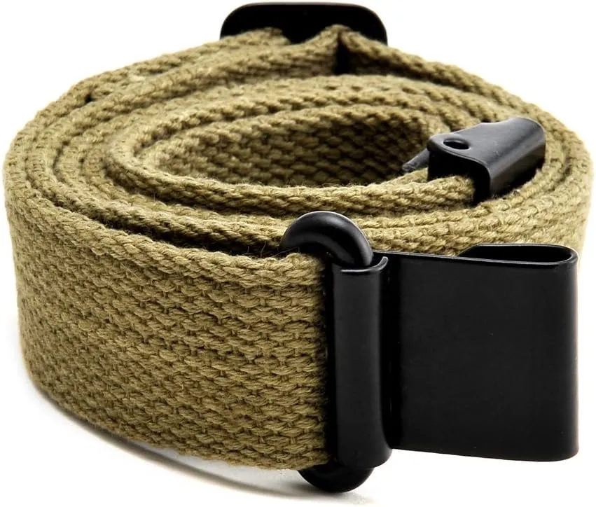 M1 Garand Canvas Rifle Sling with Correct WW2 Hardware Lt. OD Marked JT&L 1943