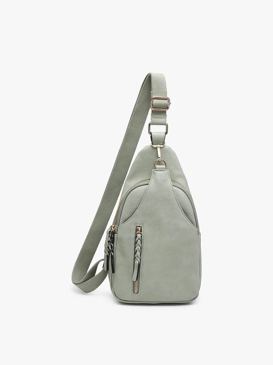 M2342 Nikki Dual Compartment Sling Pack Bag: Bubblegum