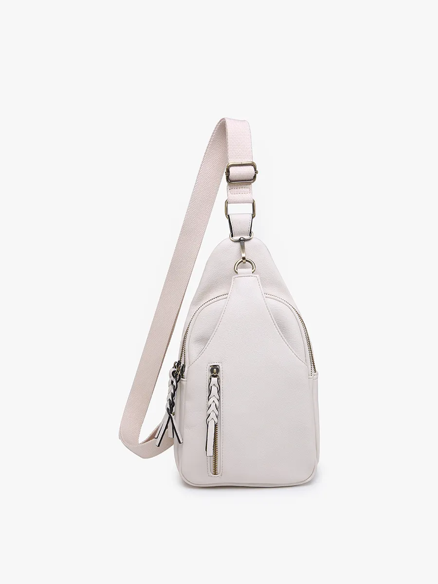 M2342 Nikki Dual Compartment Sling Pack Bag: Chocolate
