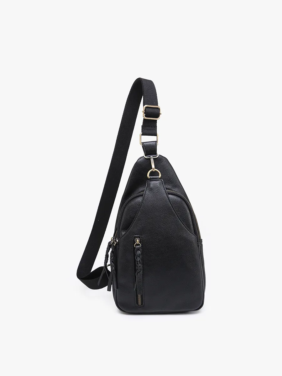 M2342 Nikki Dual Compartment Sling Pack Bag: Chocolate