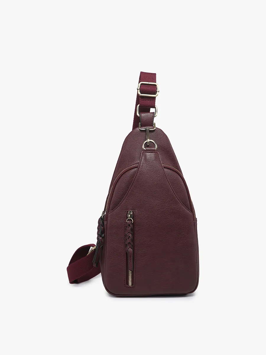 M2342 Nikki Dual Compartment Sling Pack Bag: Chocolate