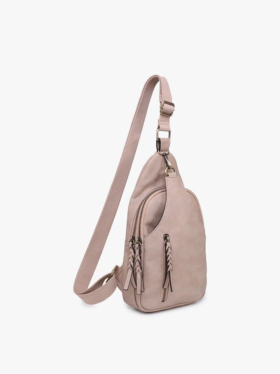 M2342 Nikki Dual Compartment Sling Pack Bag: Chocolate