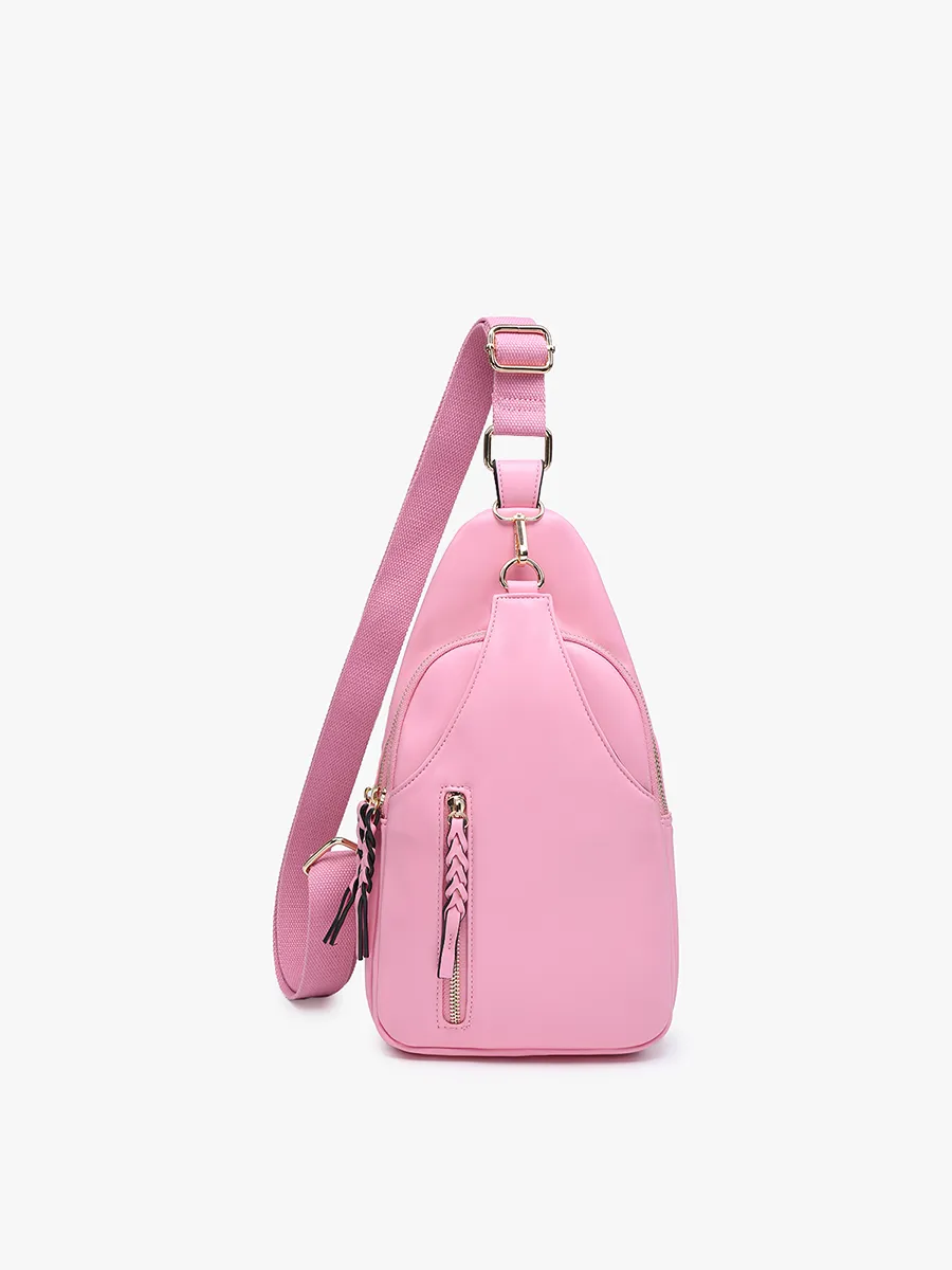 M2342 Nikki Dual Compartment Sling Pack Bag: Chocolate