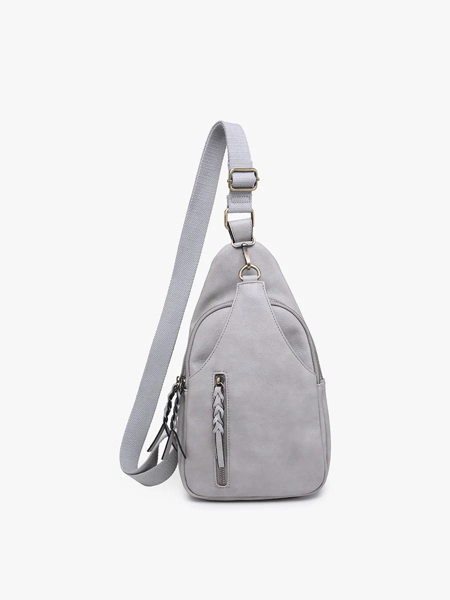 M2342 Nikki Dual Compartment Sling Pack Bag: Chocolate