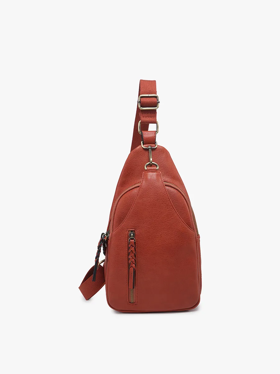M2342 Nikki Dual Compartment Sling Pack Bag: Chocolate