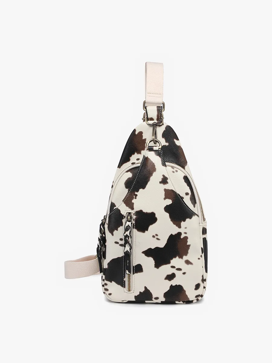 M2342 Nikki Dual Compartment Sling Pack Bag: Chocolate