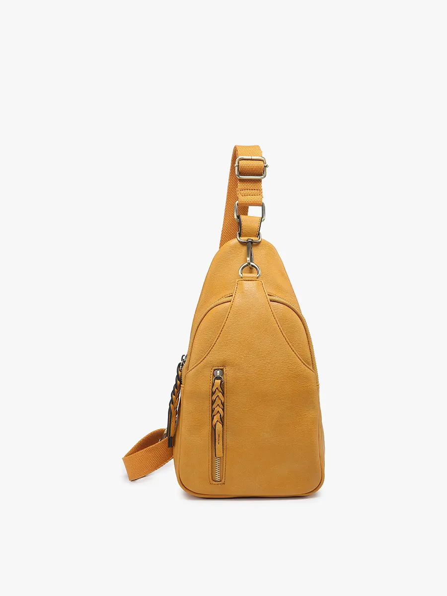 M2342 Nikki Dual Compartment Sling Pack Bag: Chocolate