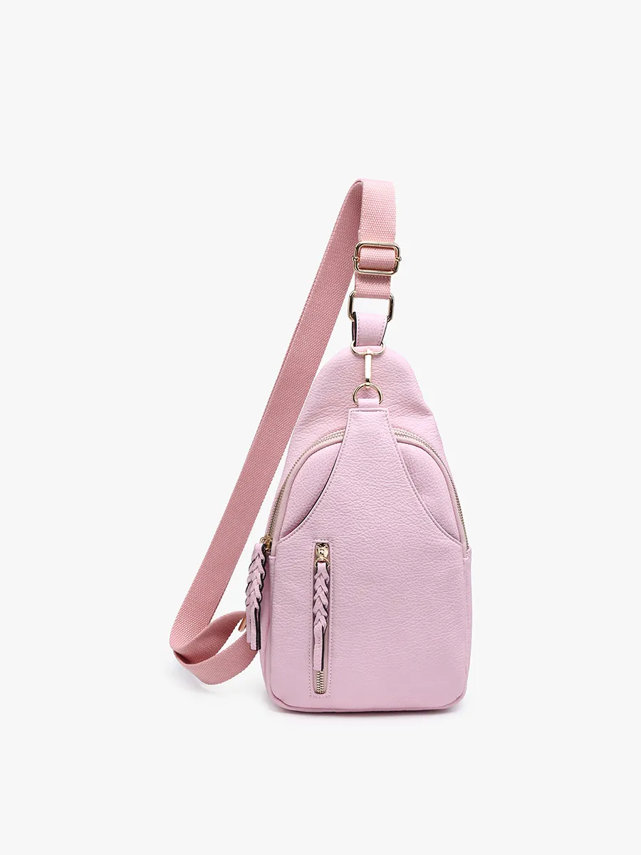 M2342 Nikki Dual Compartment Sling Pack Bag: Chocolate