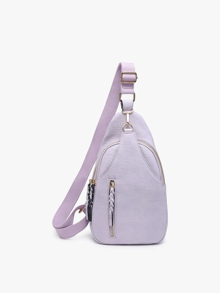 M2342 Nikki Dual Compartment Sling Pack Bag: Chocolate