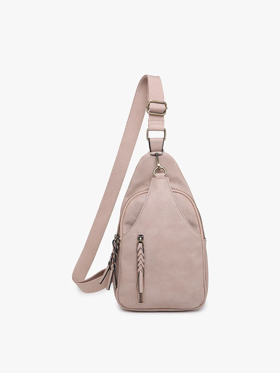 M2342 Nikki Dual Compartment Sling Pack Bag: Chocolate