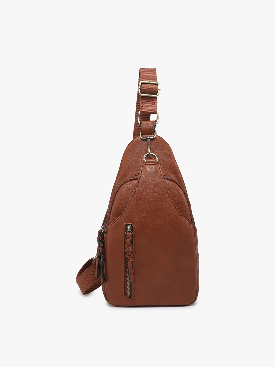 M2342 Nikki Dual Compartment Sling Pack Bag: Chocolate