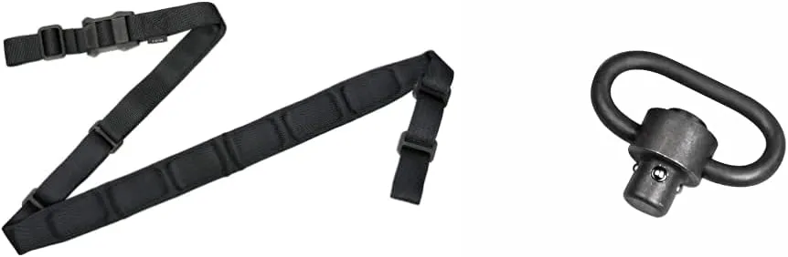 Magpul MAG545-BLK MS1 Padded Two-Point Sling & MAG540 Quick Detach QD Sling Swivel for Rifles, Black