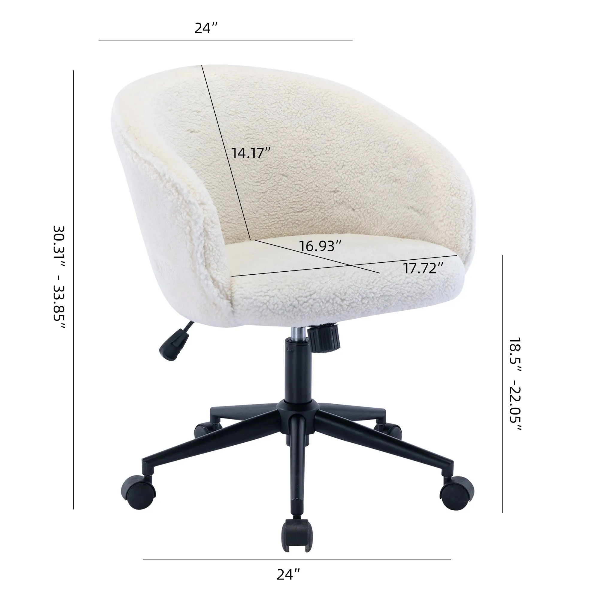 MAICOSY Home Office Desk Chairs Adjustable Swivel Rolling Chair Ergonomic Chair - White