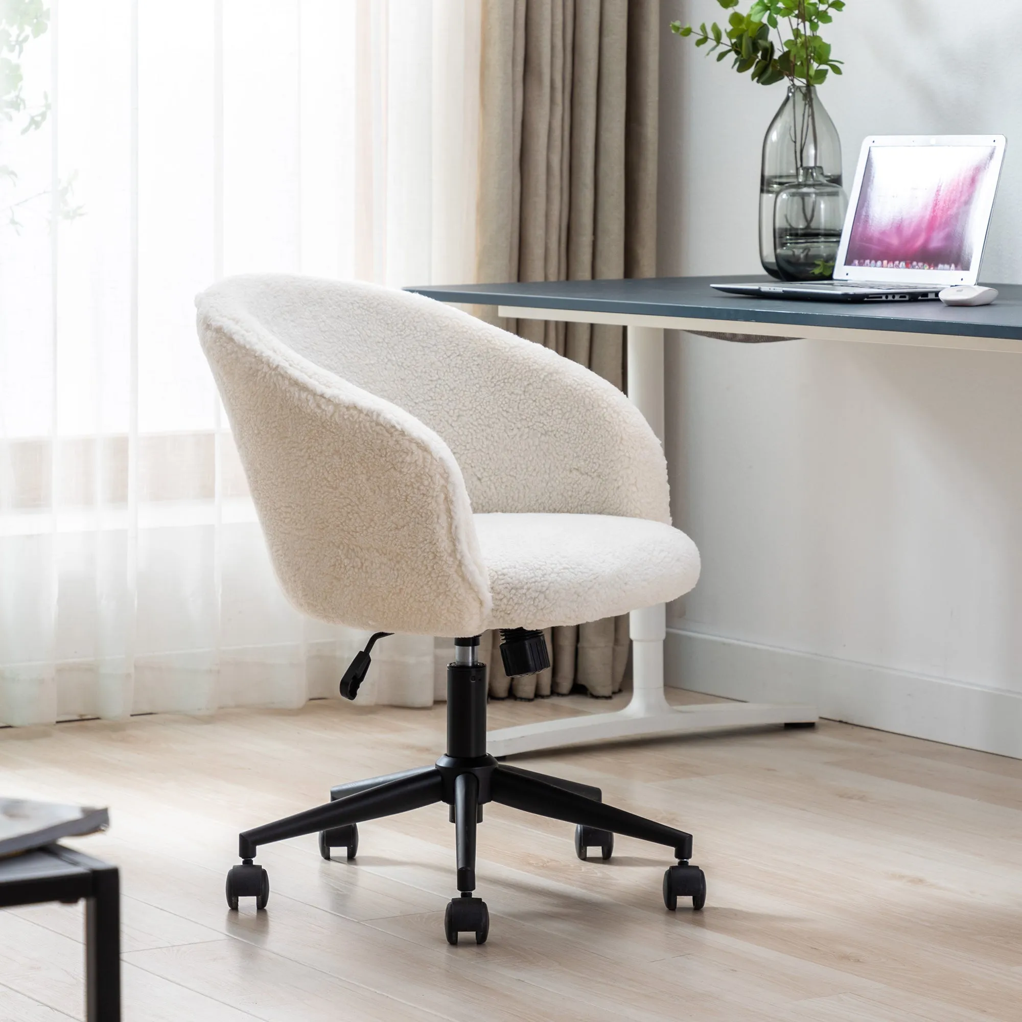 MAICOSY Home Office Desk Chairs Adjustable Swivel Rolling Chair Ergonomic Chair - White