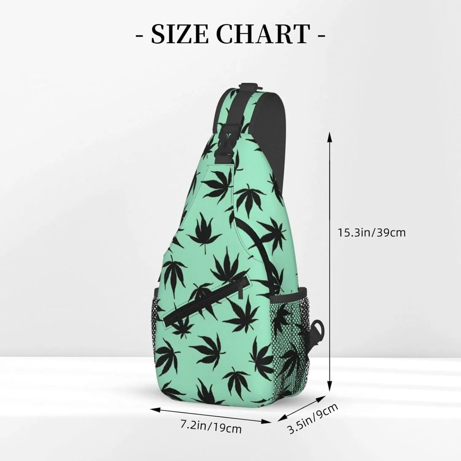 Marijuana Color Crossbody Backpack Travel Sling Shoulder Bag For Men Women Adjustable Hiking Daypack