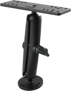 Marine-Grade Metal Fish Finder Mount for Boat with B Size Ball 1"/25mm, 5.91" Arm and Universal Fish Finder Mounting Plate, Drilled Base, Compatible with Garmin, Lowrance, Humminbird and More