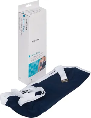 McKesson Arm Sling Shoulder Strap, Adjustable Strap, Cotton / Polyester, Medium, Blue, 6 1/2 in in x 16 1/2 in, 6 Count