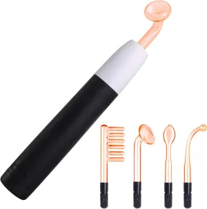mcwdoit Rechargeable High F Rrequency Facial Wand, Portable Multi-Function Face Handheld Machine for All Skincare Needs- with 4 Tubes