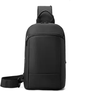 Men Crossbody Bag Fanny Pack, nylon fabric, Waterproof, Multi-pocket Running Belt Bag with Adjustable Strap, Lightweight, for Hiking Travel Cycling(Black)