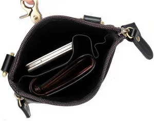 MGGMOKAY Genuine Leather Waist Bag Pack Fanny Small Messenger Shoulder Satchel With Adjustable Sling Strap