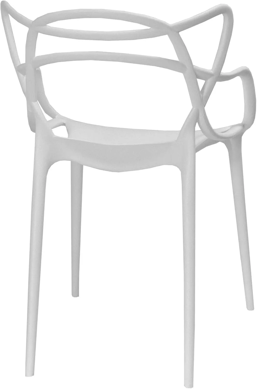 Mid-Century Molded Plastic Curve Dining Chair (Set of 2), White