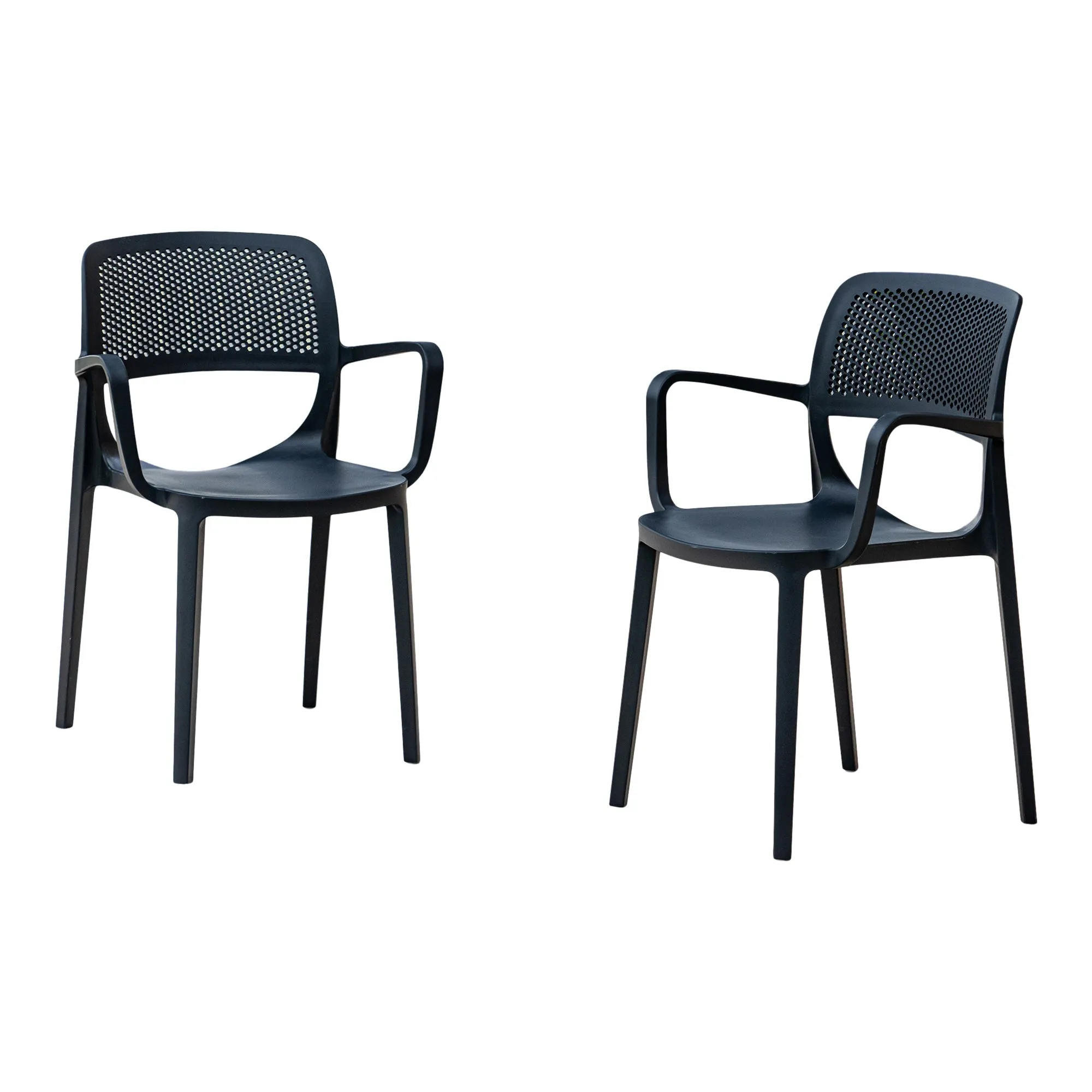 Mila Set of 2 Stackable Armchair-Anthracite