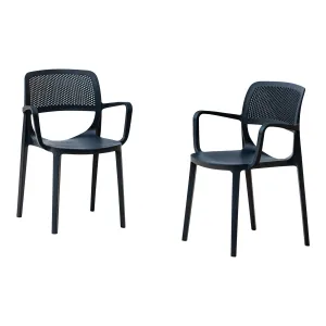 Mila Set of 2 Stackable Armchair-Anthracite